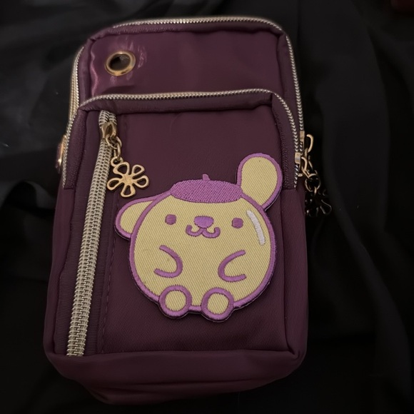 Purple Pompompurrin crossbody with Cute Flower zippers - Picture 2 of 4